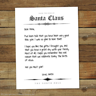 Free printable letter from Santa - Sara Luke Creative