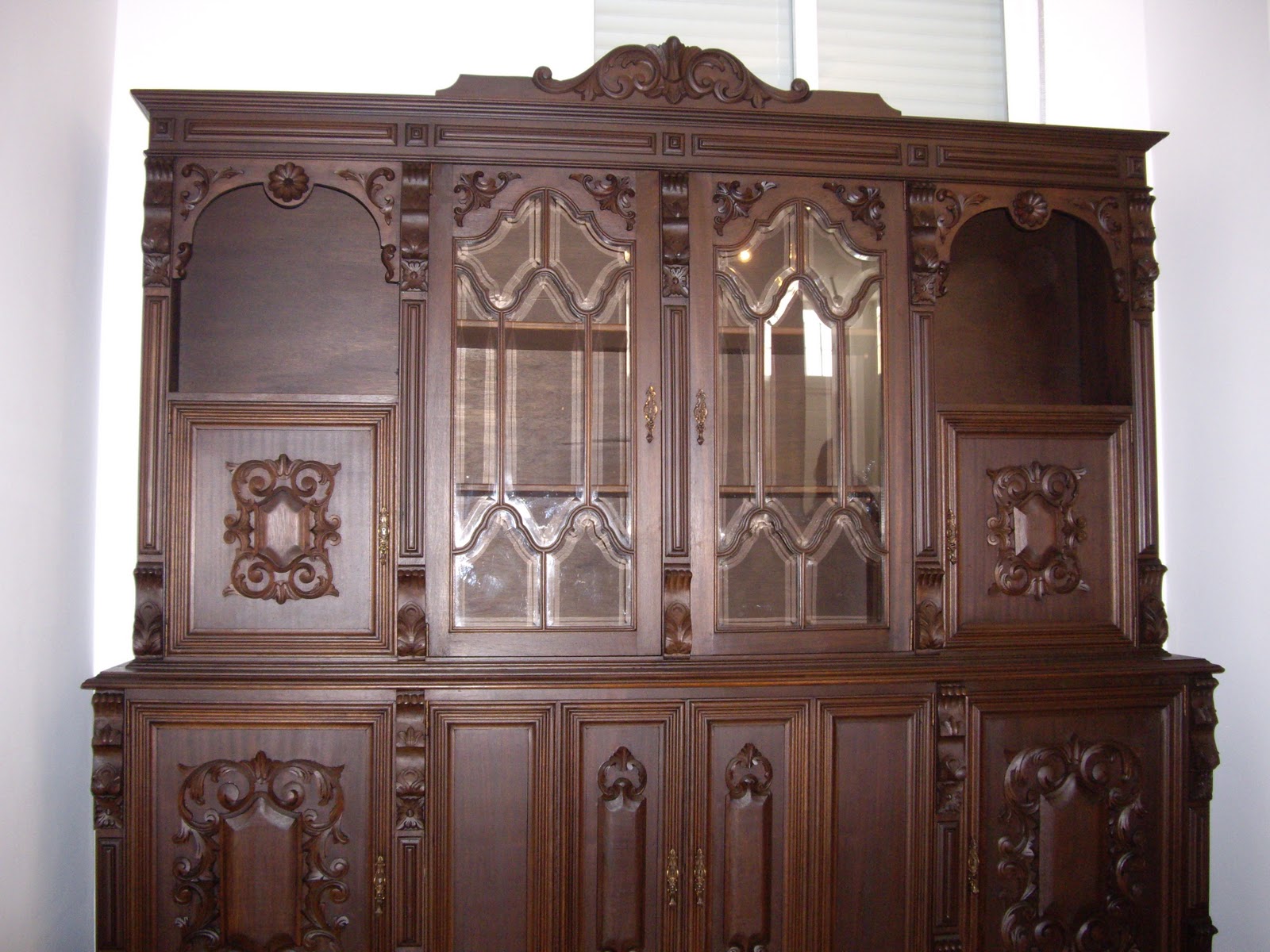 Antiguedades Muebles de salon Antiguo con mesa de comedor y 8 sillas