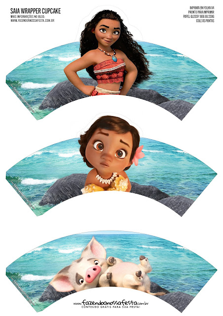 Moana Baby Cupcakes  Free Printable Wrappers Cupcake.