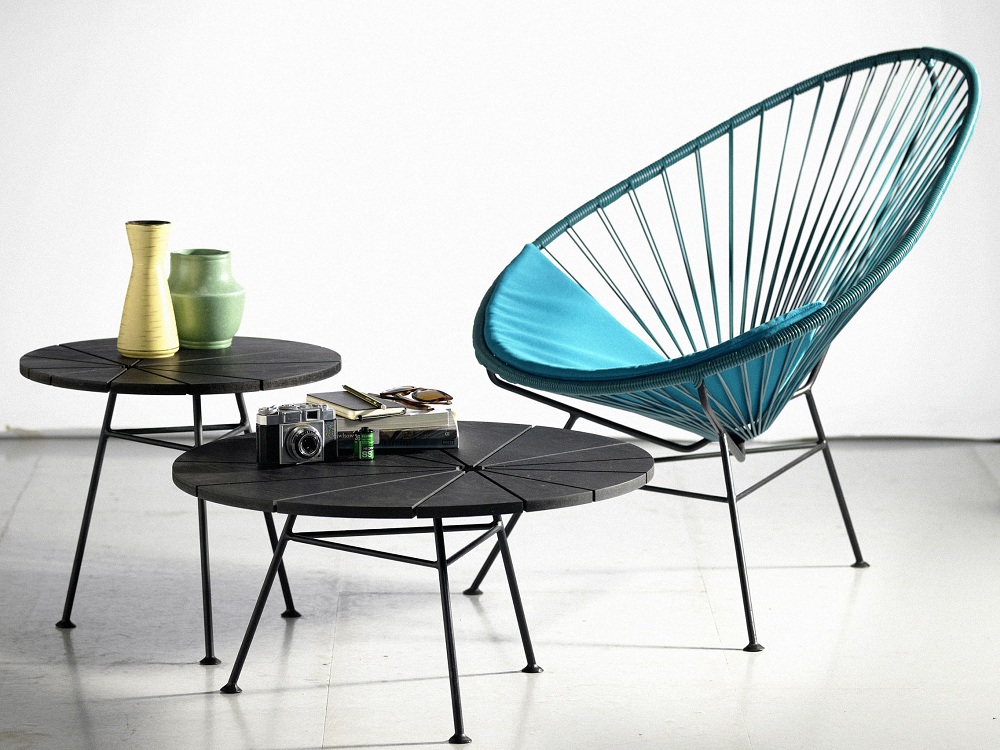 Fauteuil de jardin rond turquoise Copacabana Maisons du Monde