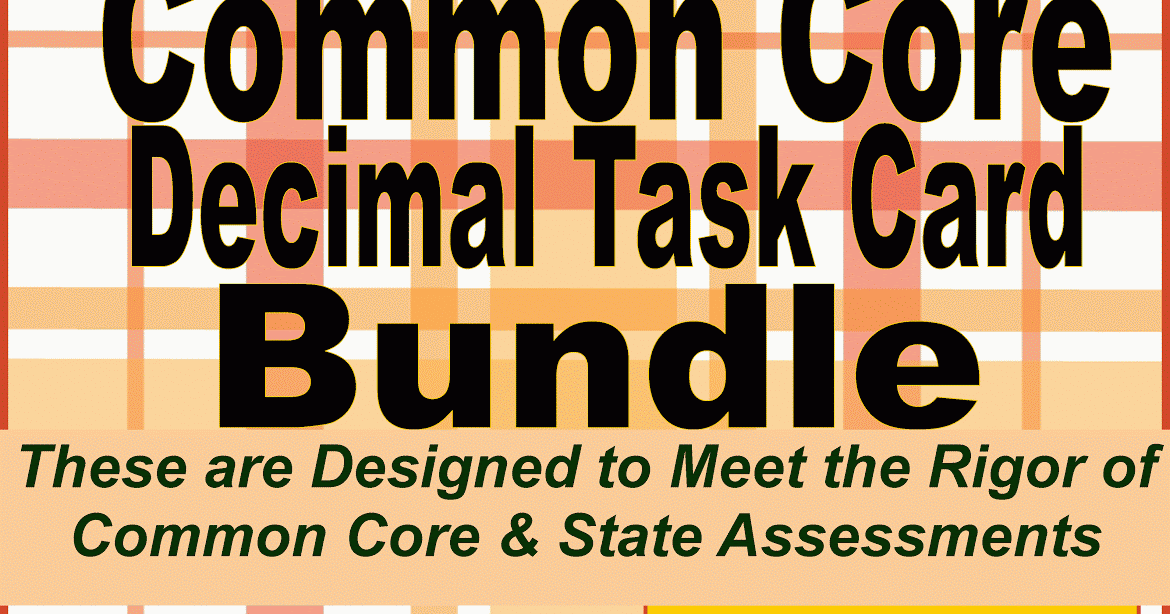 Literacy & Math Ideas: Common Core Decimal Practice Task Card Bundle