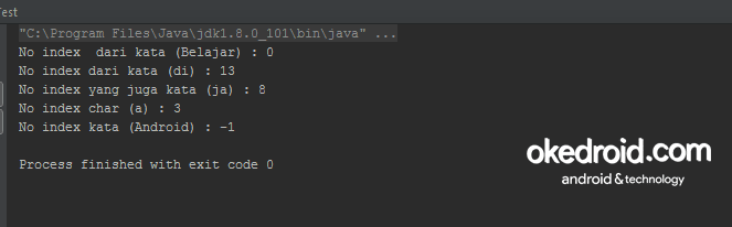 Belajar Mengenal Fungsi Indexof String Pada Jadwal Java - Java Media Kita