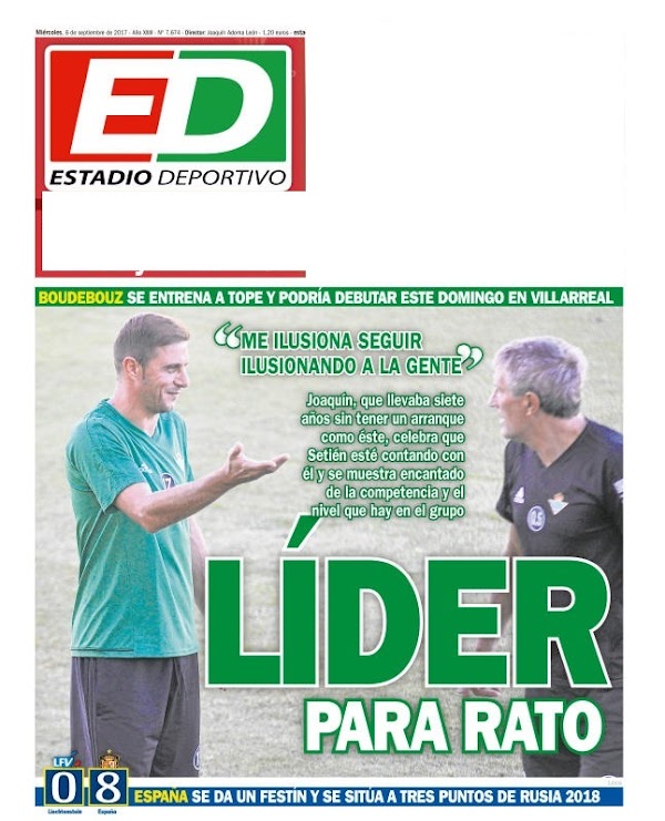 Betis, Estadio Deportivo: "Líder para rato"