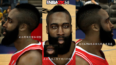 NBA 2K14 Realistic James Harden Cyberface Mod