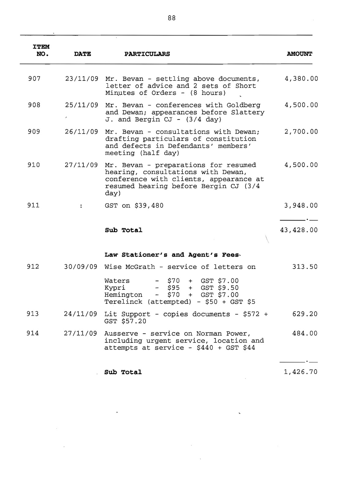 Filed Application for Assessment of Solicitor/Client Costs