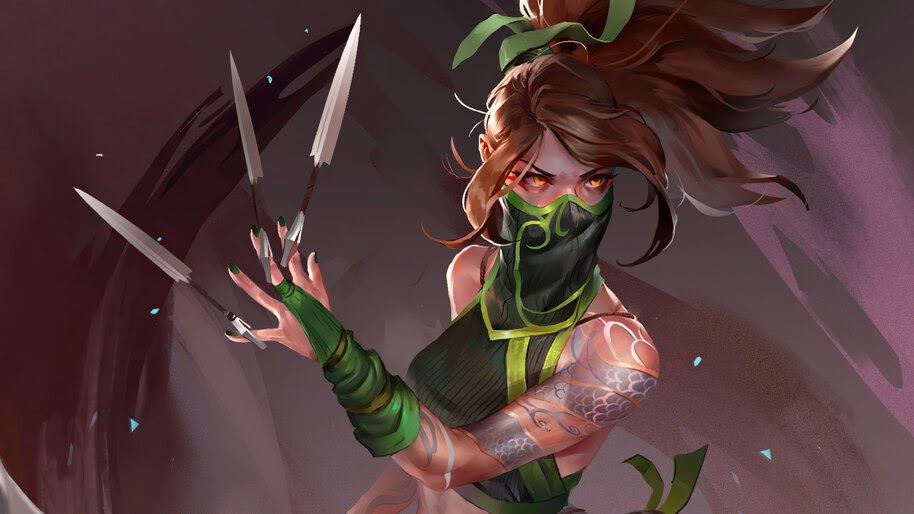 Akali, LoL, Art, 4K, #3.1874