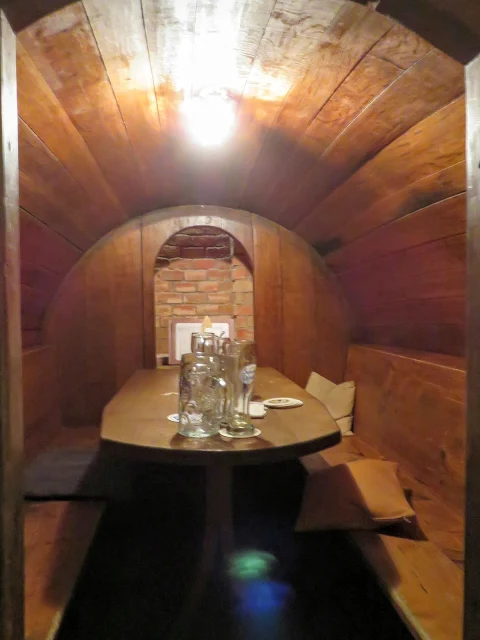 Business Trip to Munich - Barrel Table at Augustiner Keller