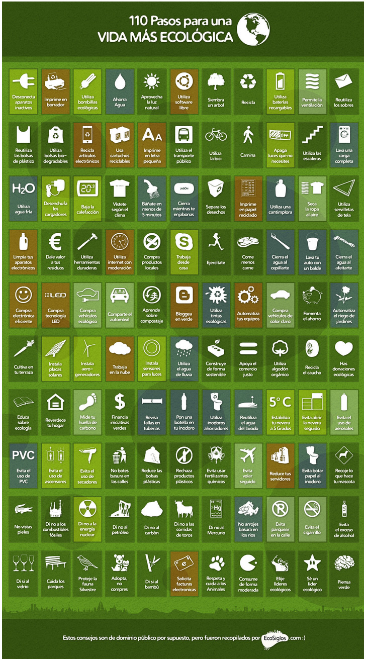 Infografia para tener una vida mas ecologica