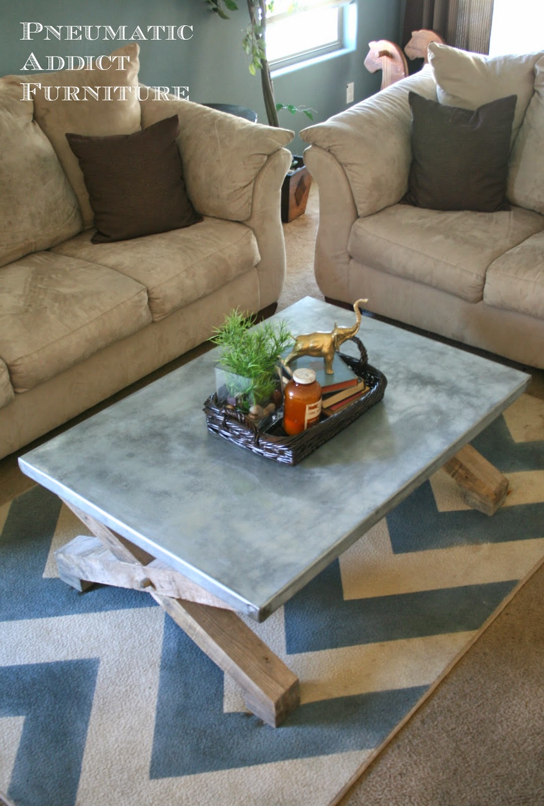 Zinc Top Coffee Table Tutorial Pottery Barn Knock Off Pneumatic Zinc Top Coffee Table Tutorial Pottery
