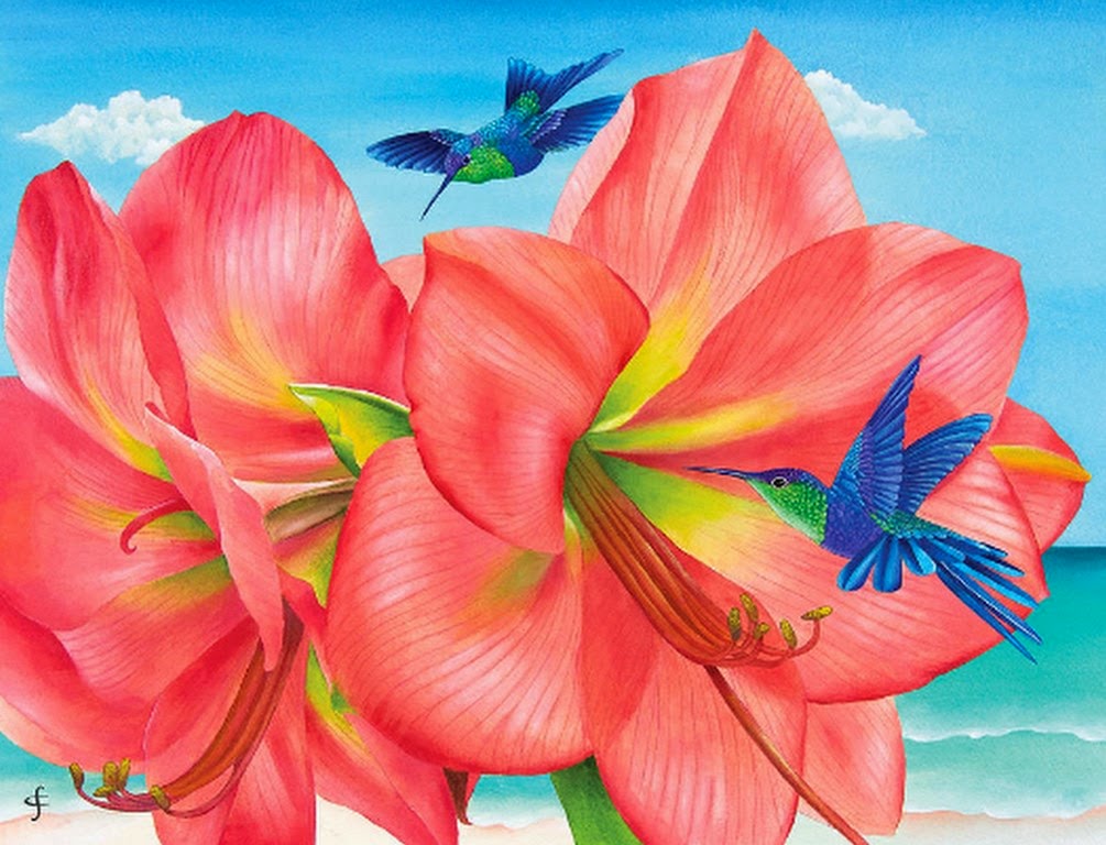 pajaros-y-flores-pintados-al-oleo
