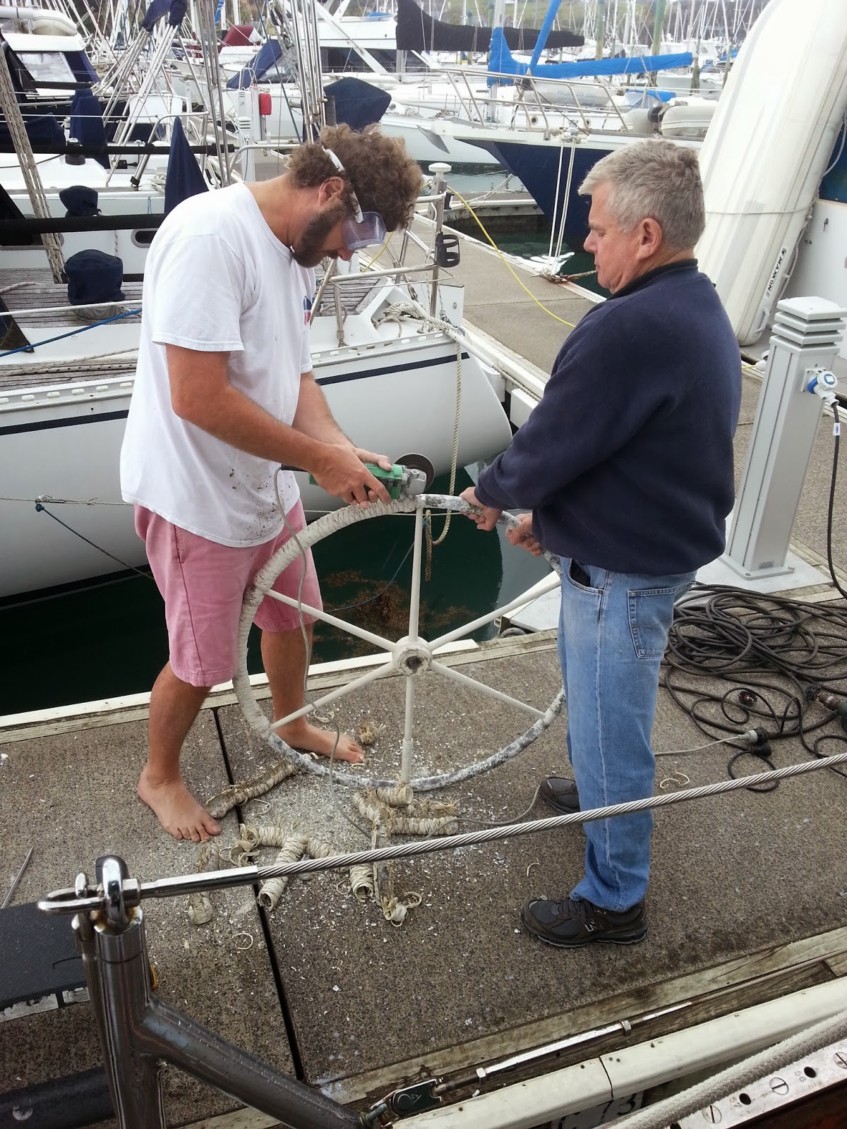 Kamalii Removing Old Cord...