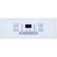Top-mounted electronic control panel on Keystone KSTAD50B Dehumidifier