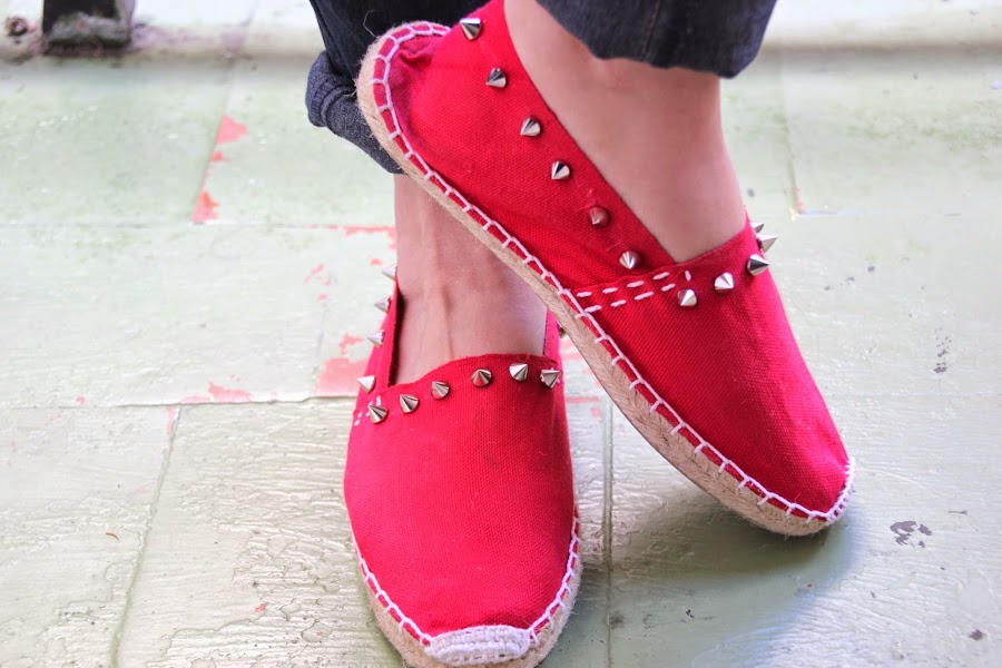 Diy zapatos esparteñas esparto tachuelas. Blog diy
