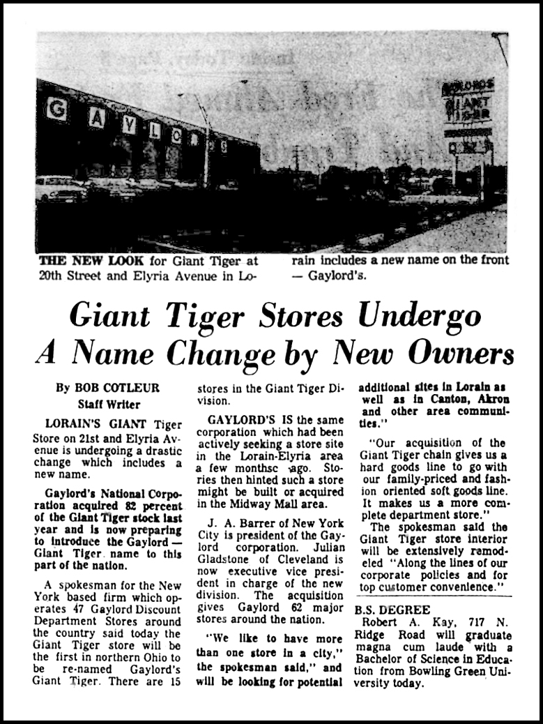 Brady's Bunch of Lorain County Nostalgia New Name for Giant Tiger