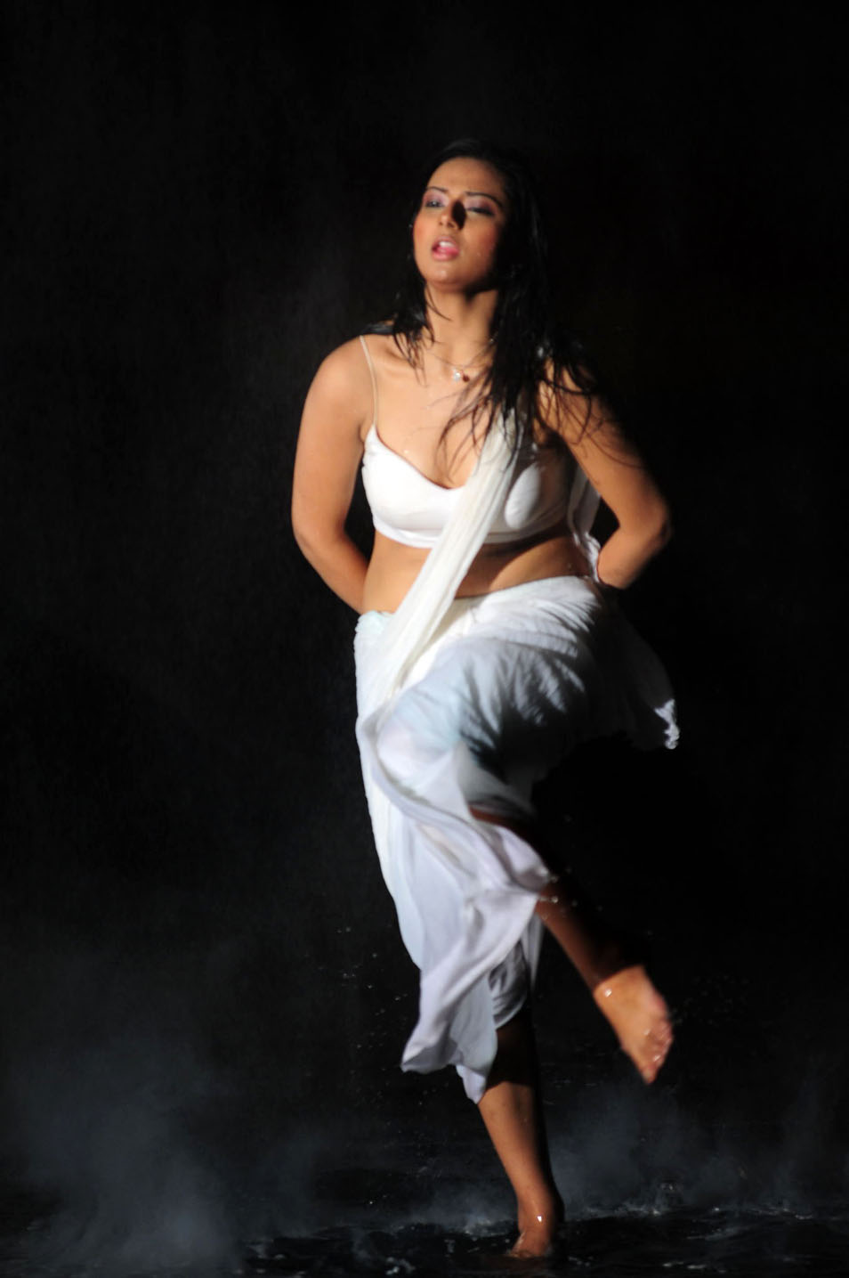 Isha Chawla Hot White Saree Pictures Indian Actress