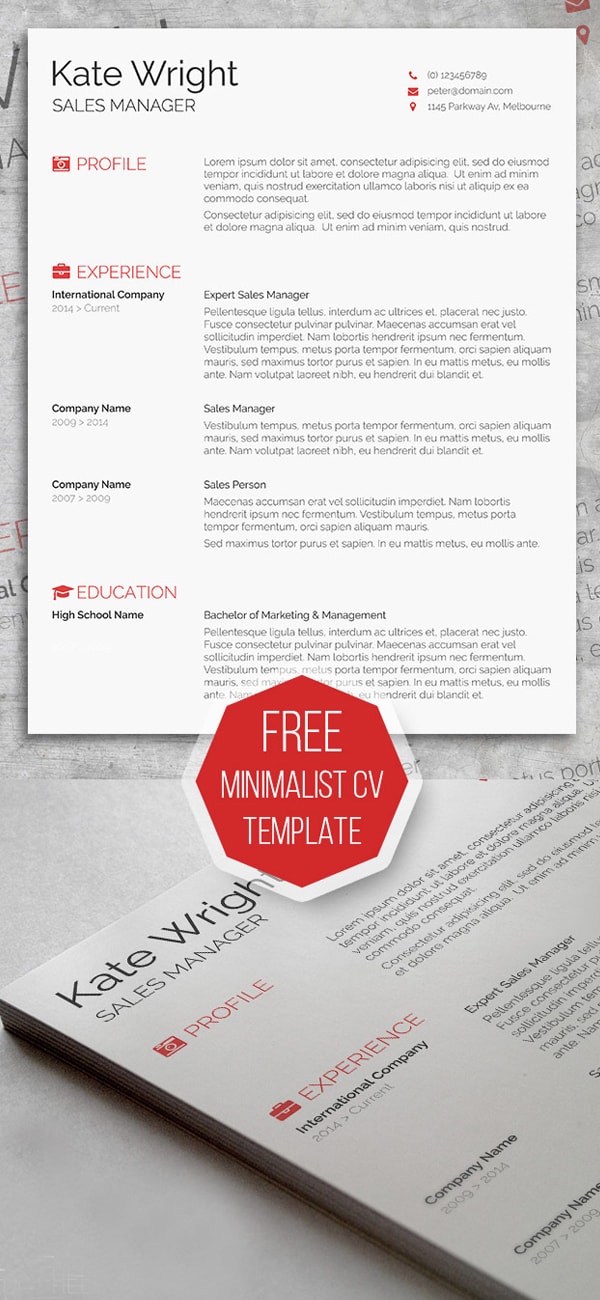 Download 20 Template CV Format Word Gratis - Free Minimalist Resume Template in Word