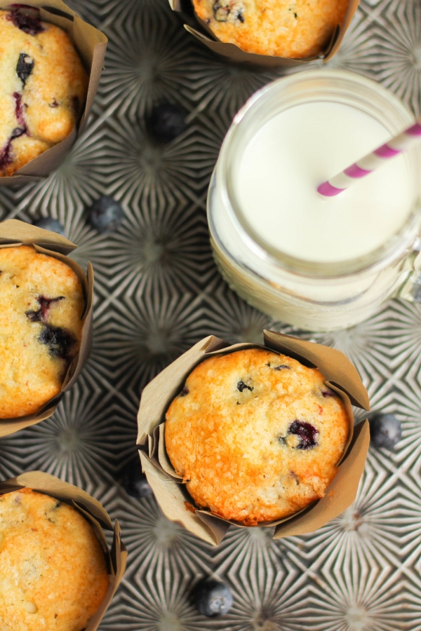 Bursting with fresh blueberries, these muffins are light, tender, and simple to make!