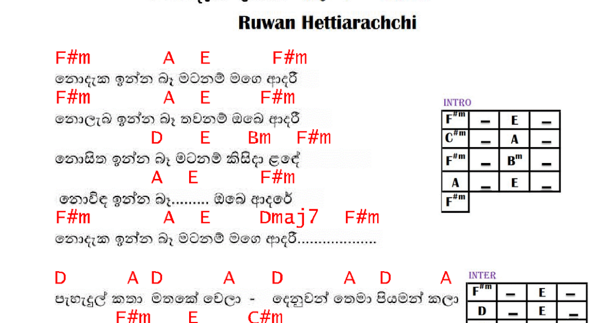 Sinhala Guitar Chordssinhala Songs Chordsguitar Tabs vrogue.co