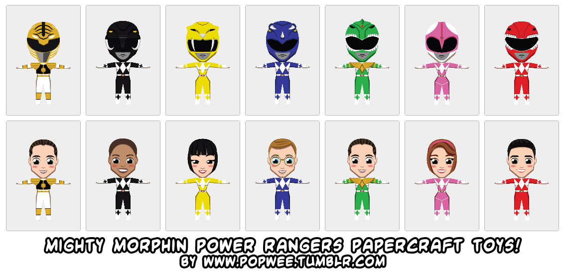 Ninjatoes' papercraft weblog: Mighty Morphin Power Rangers papercraft toys!