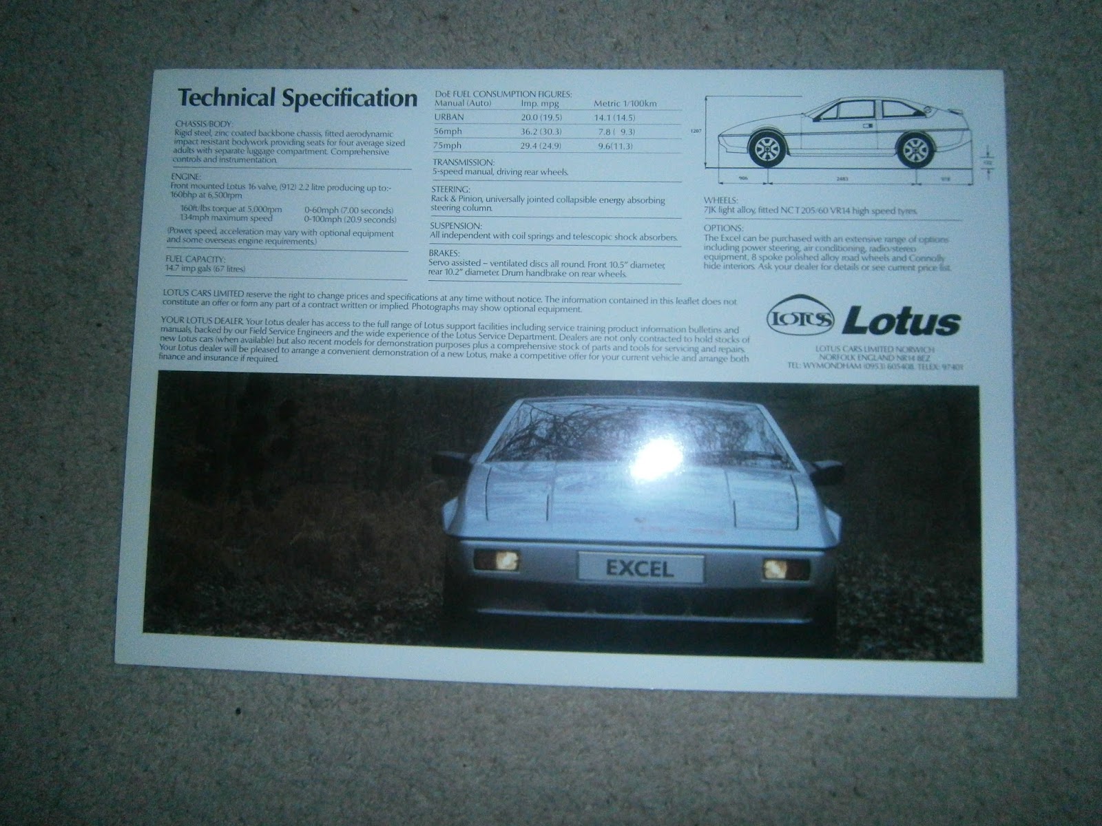 Lotus Excel Restoration: Lotus Excel: Brochures, price lists and owners ...
