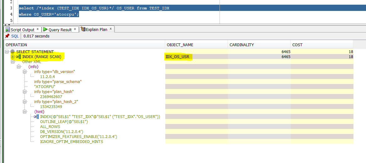 Learn Oracle Database Administration Using Index Hints in oracle