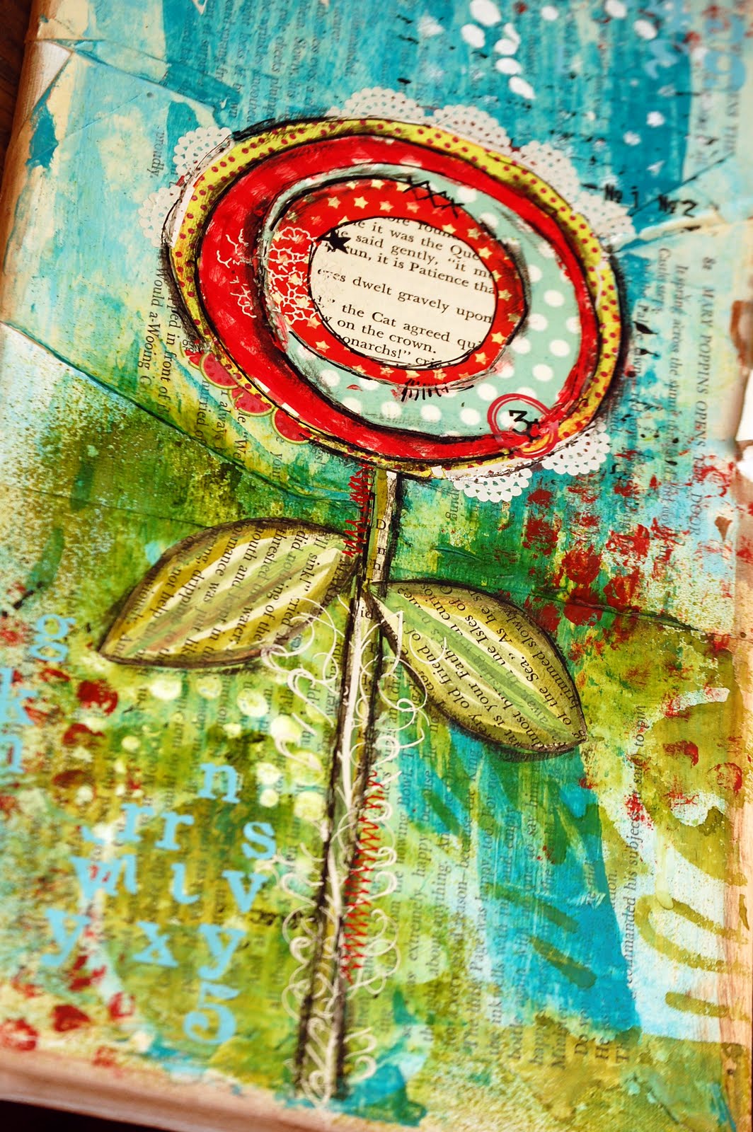 Layouts and Projects Mixed Media Flower Canvas a mini