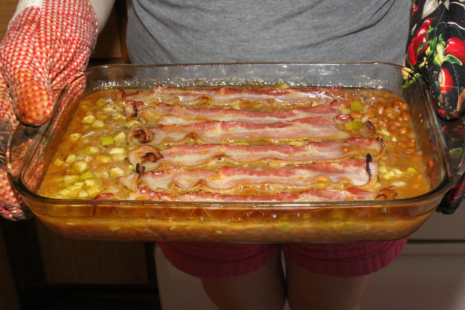 For the Love of Food Baked Bean Casserole with Apples and Bacon