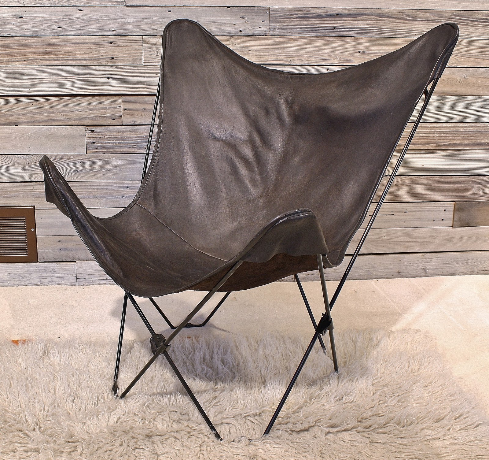 Modwerks Vintage Folding Leather Butterfly Chair