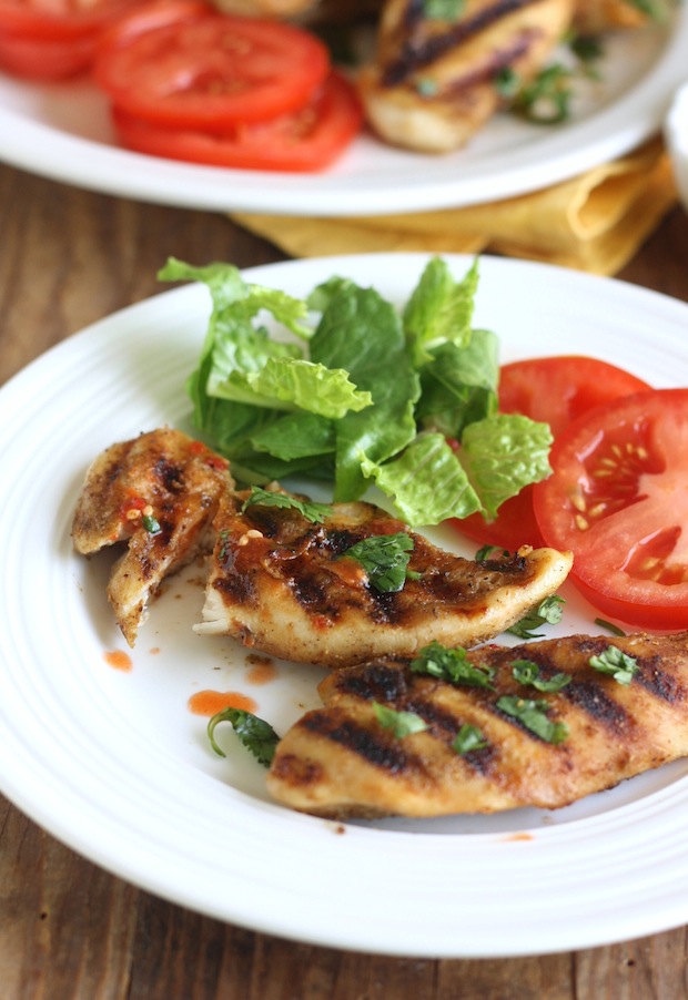 Thai Grilled Chicken recipe with Sweet Chili Dipping Sauce by SeasonWithSpice.com