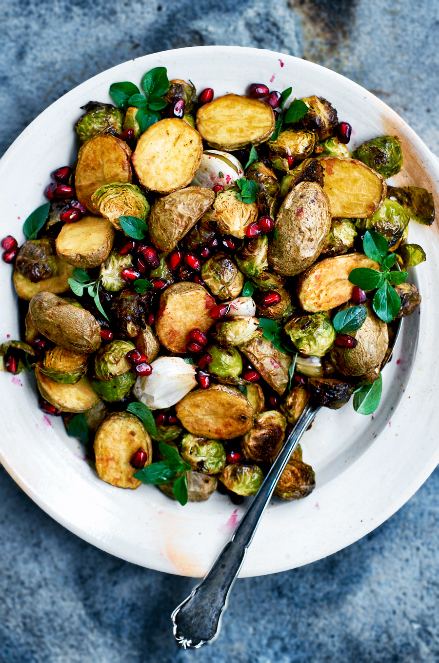 Spicy Roasted New Potatoes and Brussels Sprouts Occasionally Eggs