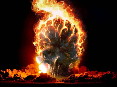 Skull On Fire - Horror Wallpaper