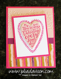 Stampin' Up! Sure Do Love You Valentine's Day card ~ 2018 Occasions Catalog ~ www.juliedavison.com