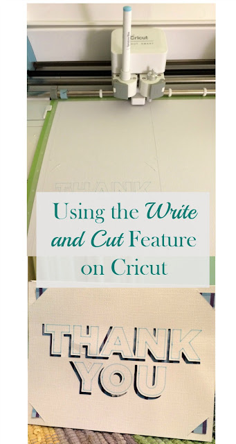 Create Thank You cards in one easy step with the Write and Cut feature on your Cricut machine.