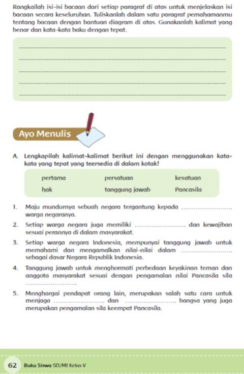 Tanggung Jawab Warga Negara Halaman 61 66 Kelas 5 Tema 6