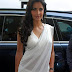 Bollywood Actress Katrina Kaif Hip Navel In White Saree