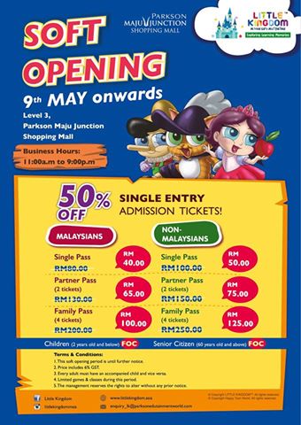 PROMOSI 50 % SOFT LAUNCHING - Little Kingdom Maju Junction Kuala Lumpur - Indoor Edutainment Theme Park PROMOSI 50 % SOFT LAUNCHING - Little Kingdom Maju Junction Kuala Lumpur - Indoor Edutainment Theme Park