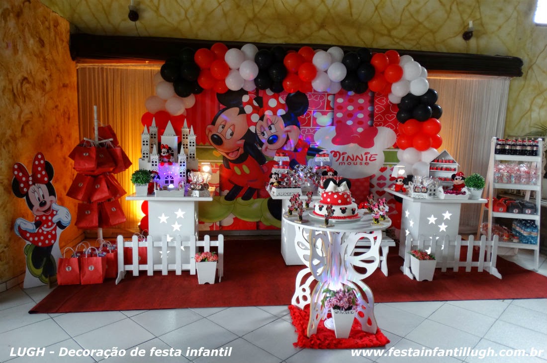 Tema Minnie (Minnie Mouse) para decoração de festa infantil, image size:1100x729