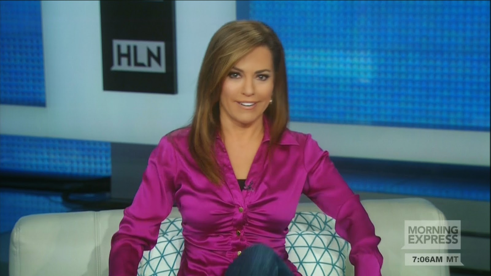 Robin Meade - Magenta Satin Blouse once again 