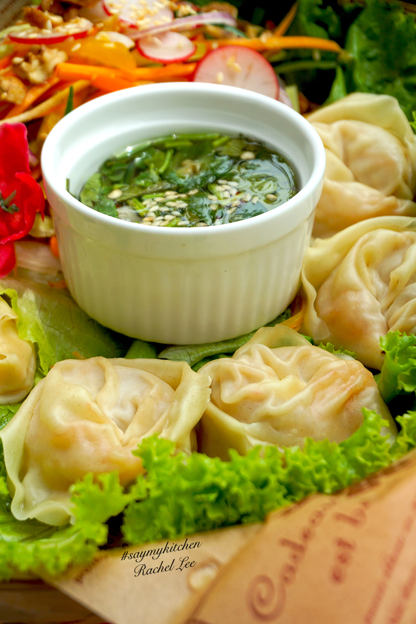 Say My Kitchen: Jumbo Shrimp Wonton with Thai Salad \u0026 Spicy Dressing \u6b22\u4e50\u563b\u54c8\u5927\u56e2\u5706