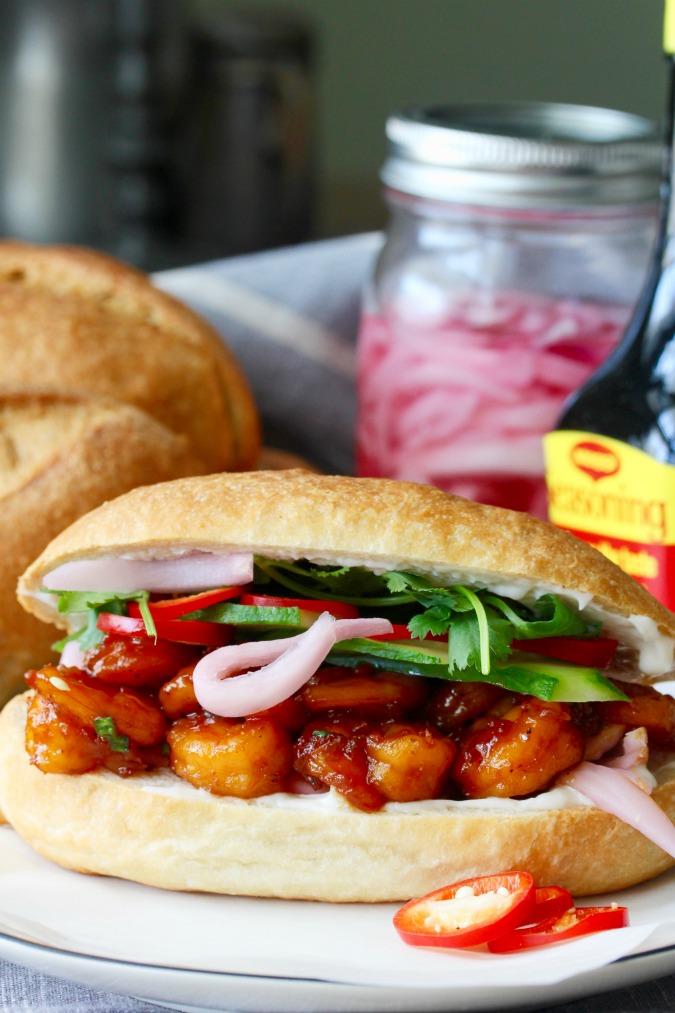 Caramel Shrimp Banh Mi (Caramel Shrimp Vietnamese Sandwiches) | Karen's Kitchen Stories