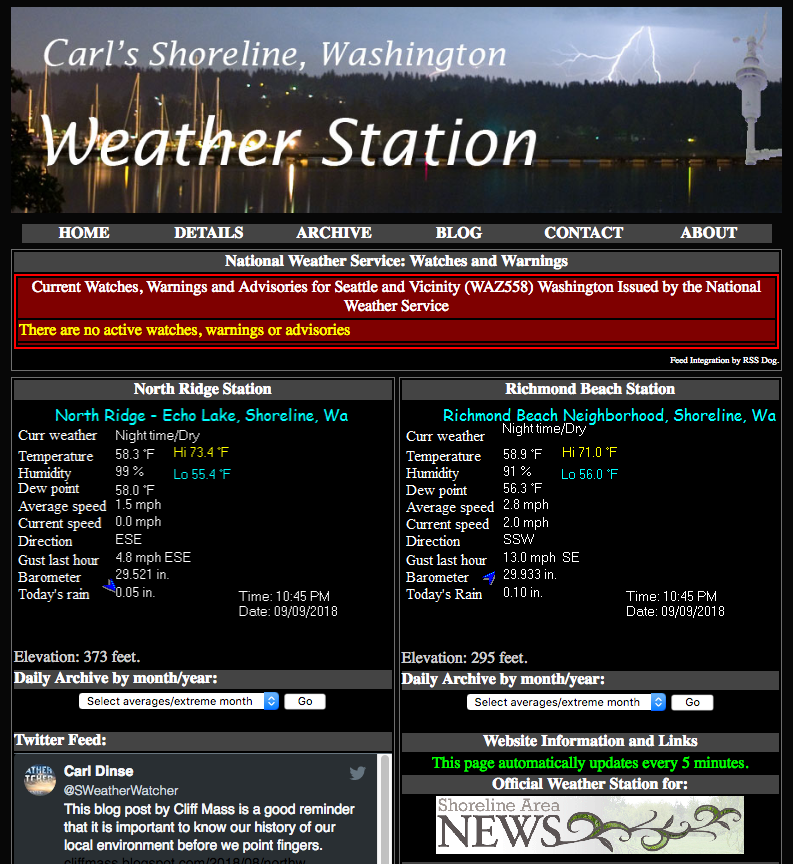 Shoreline Area News WeatherWatcher New Weather Station, Taste of Fall