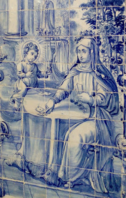 Menino Jesus jogando cartas com Santa Rosa de Lima