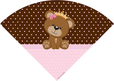 Osita Princesa: Invitaciones e Imprimibles Gratis para Fiestas. Para conos = cucuruchos.