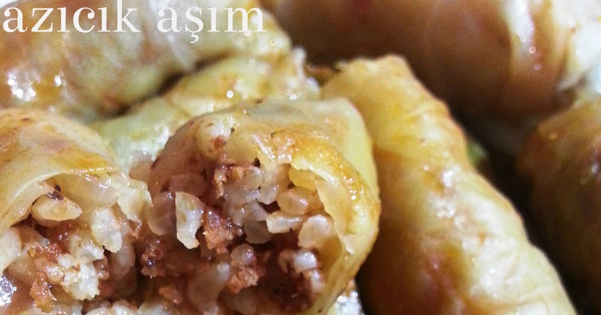 azıcık aşım Etli Beyaz Lahana Sarması