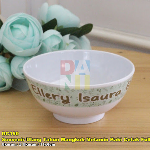 Souvenir Ulang Tahun Mangkok Melamin Kaki Cetak Full Colour