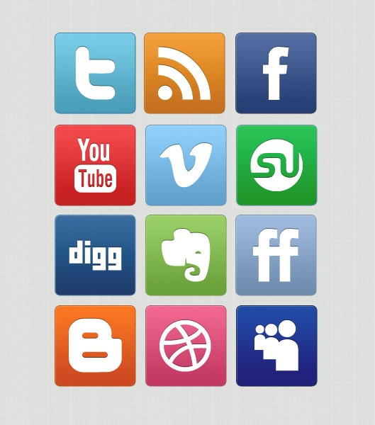 Clean Free Social Media Icon Set
