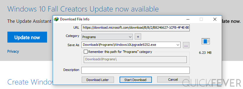Windows 10 1709, Upgrade assistant