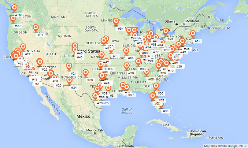 etc klynke Stilk Top 100 Cities in the US Ranked by the Economic Value of Solar Power -  Vivid Maps