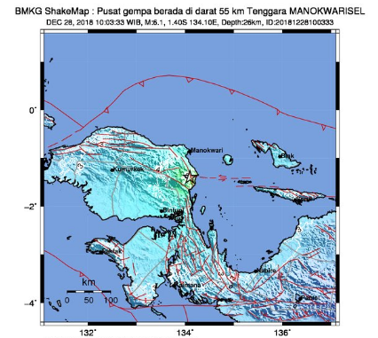 BREAKING NEWS! Gempa Berkekuatan Magnitudo 6,1 Guncang Manokwari