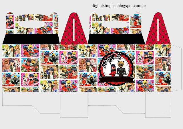 Prodigiosa Ladybug: Cajas para Imprimir Gratis. Caja Lunch,